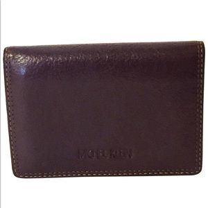 Michel Klein Paris brown leather card wallet